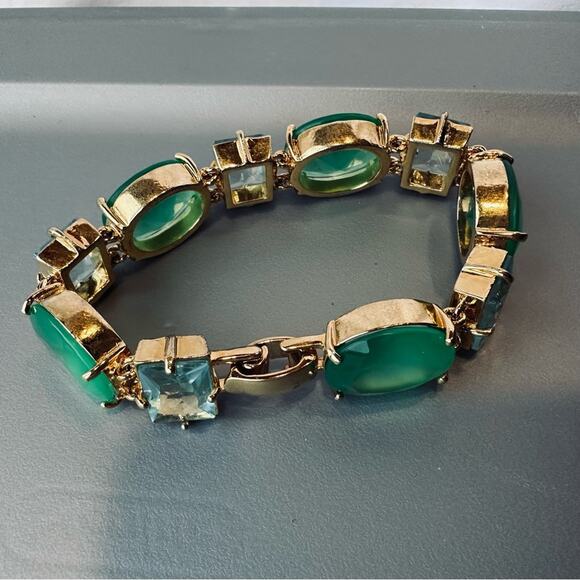 Kate Spade Hancock Park Green & Light Blue Jeweled Bracelet - Picture 9 of 10